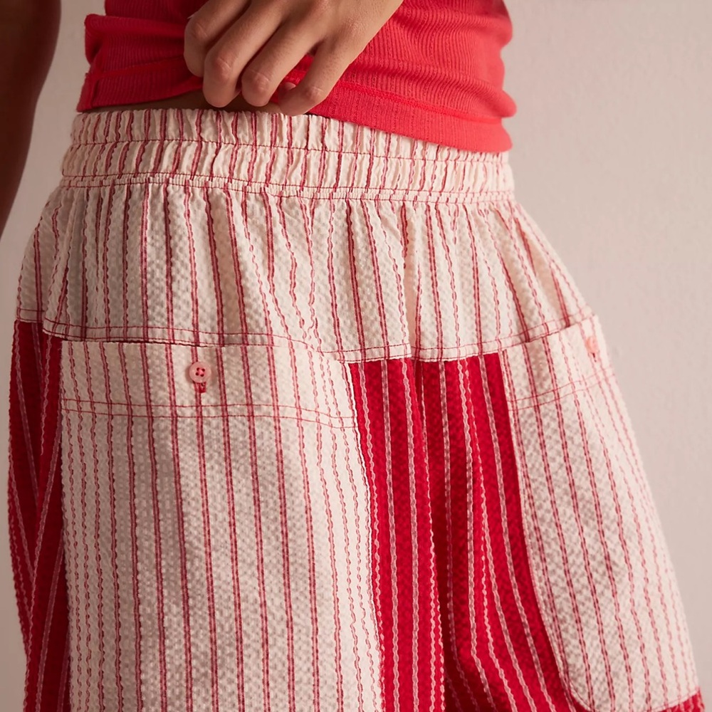 Red and White Striped Women lounge pants